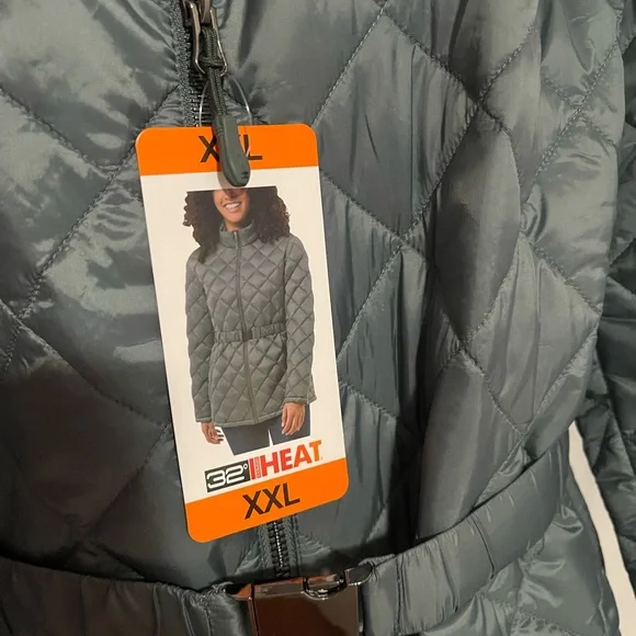 32 Degrees blue/green  Quilted Puffer Jacket - Picture 3 of 16